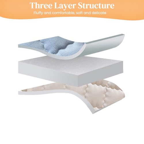 HASTHIP® Thin Bed Mattress 59x78 inches Cotton Sheet Waterproof Anti-Allergy Fitted Elastic Corner Straps Machine Washable All Season 2PCS