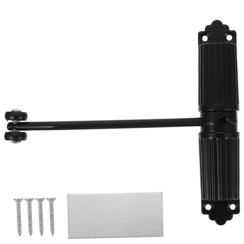 HASTHIP Zinc Alloy Door Closer, Automatic Safety Spring Door Closer, Adjustable Closing Door Hinge, Quiet Door Closer for Wooden Door, Metal Door, Security Door, Weight Up to 60 Kgs (Black)
