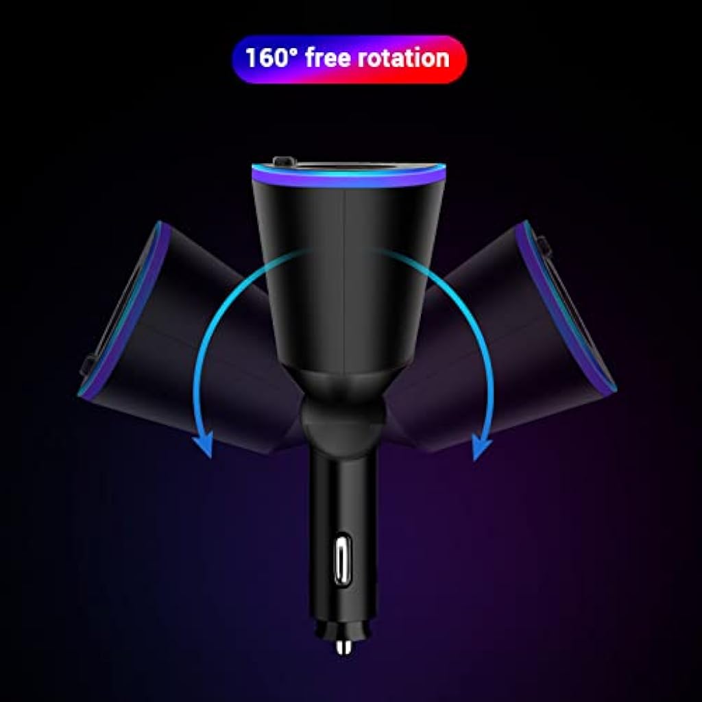 STHIRA® Car Bluetooth Device with Call Receiver, Hands Free Call FM Transmitter, Dual USB & Car Cigarette Lighter Stocket Fast Car Charger Adapter with Bluetooth for Car Music System