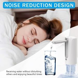 HASTHIP Automatic Water Dispenser Pump Portable Wireless Water Pump Water Dispenser for 20 Litre Bottle with LED Digital Display, Smart Touch, Rechargeable Battery&Foldable Water Pump for Home Office