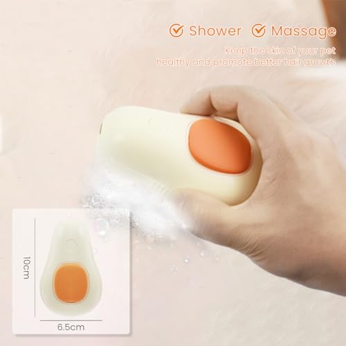 Qpets Electric Pet Steam Hair Brush, Bath-free Pet Hair Cleaning Brush Grooming Brush with Rotatable Handle USB Rechargeable 2 in 1 Steam Massage Brush Pet Hair Brush Remove Mat Shedding