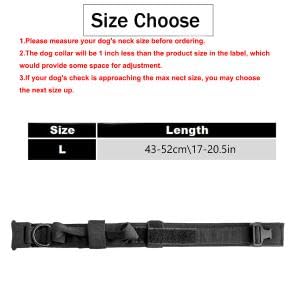 Qpets Dog Collar Adjustable Nylon Tactical Dog Collar with Strap Handle Dog Training Collar Quick Release Metal Buckle for Small Medium Dogs(M, 13.5''-16.5'')