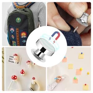 HASTHIP 10pcs Magnetic Pin Backs, Metal Pin Backs for Locking Pin Keepers Silver Locking Clasp Needle Back Lock for DIY Crafts Brooches Lapels Needles