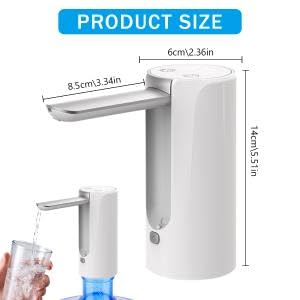 HASTHIP Automatic Water Dispenser Pump Portable Wireless Water Pump Water Dispenser for 20 Litre Bottle with LED Digital Display, Smart Touch, Rechargeable Battery&Foldable Water Pump for Home Office