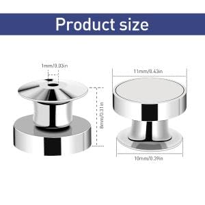 HASTHIP 10pcs Magnetic Pin Backs, Metal Pin Backs for Locking Pin Keepers Silver Locking Clasp Needle Back Lock for DIY Crafts Brooches Lapels Needles