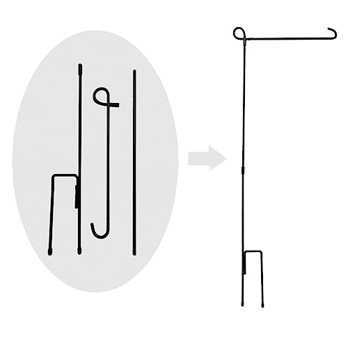 Optifit Flag Stand with 1 Clip & 2 Anti-Wind Clips for House Flags, Decorative Flags, Yard Flags, Seasonal Flags, Metal Garden Flag Stand-Holder-Pole for Diwali, Festivals Flag