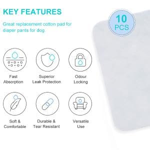 Qpets Pet Use Breathable Reusable Dogs Diapers Female with 6 Absorbption Cotton Pad Comfort Reusable Doggy Diapers for Female Dog, Puppy(L, Recommended Waist 15.7''-19.2'')