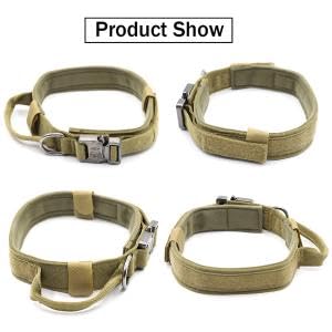 Qpets Dog Collar for Large Dogs Adjustable Nylon Tactical Dogs Collar with Strap Handle Dog Training Collar Quick Release Metal Buckle for Large Dogs(XL, 20''-24 inch''/50-59cm)