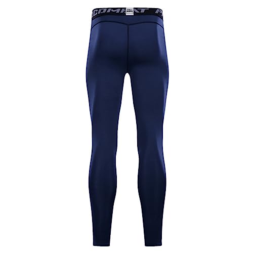 Optifit Tights for Men, Quick Dry & Stretchy Breathable Men's Long Compression Shorts for Gym, Running, Cycling, Swimming, Basketball, Cricket, Yoga, Football, Tennis & Many More Sports (XXL) Blue