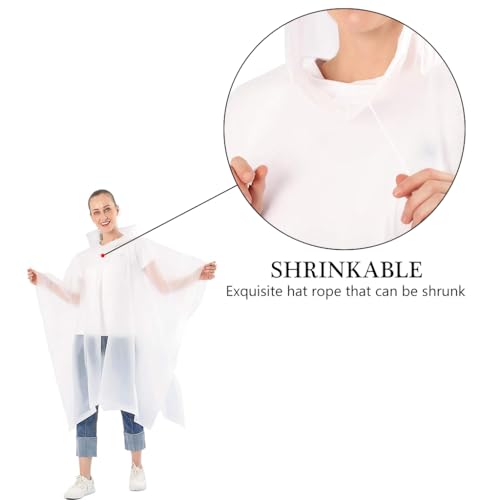 Optifit® Reusable EVA Raincoats with Hood Unisex Rain Ponchos Hooded Raincoat for Camping, Hiking, Music Festival & Outdoor Activities, 1 Pack (White) 3 PCS