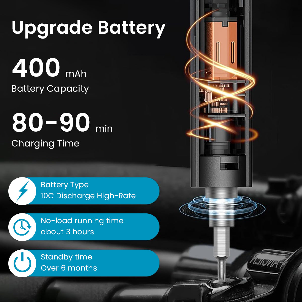 Serplex 50 in 1 Electric Screwdriver Set with Carry Case High Precision Electronics Screwdriver with LED, 40 Bits, Pry Tools, 3 Adjustable Torque, USB Cordless Screwdriver Tool Kit with Power Display
