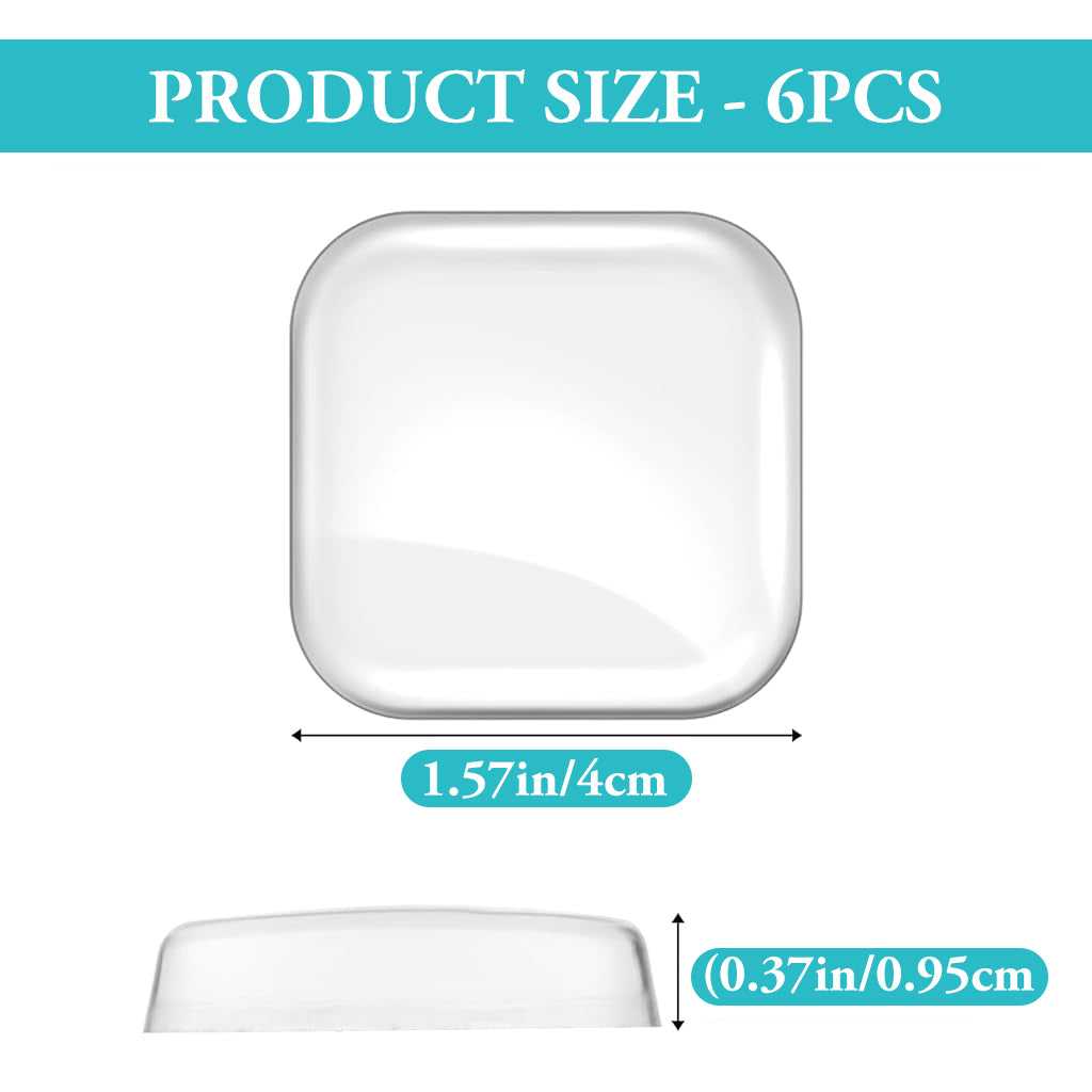 ZIBUYU Door Stoppers Silicone Door Stopper 1.57'' Square Noise Reduction Wall Protectors Self Adhesive Wall Door Knob Stoppers for Room Doors, Bathroom Roors