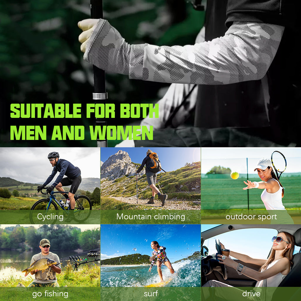 PALAY Arm Sleeves for Men Women Hand Gloves for Bike Riding Sun Protection UV Protection Hand Sleeves with Thumb Hole Nylon Ice Silk Breathable Arm Sleeve for Biking, Cycling, Golf, Outdoor Sports