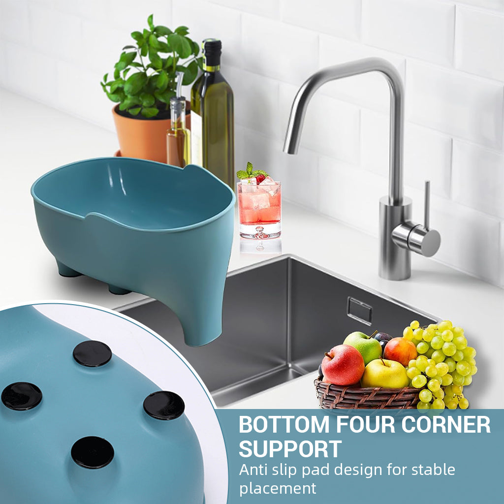 HASTHIP Vegetables Washing Basket Elephant Drainage Basket Fruit Basket for Draining Pasta Noodles Kitchen - Blue