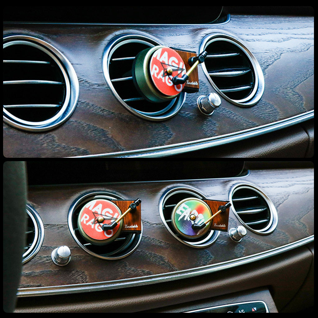 STHIRA Car Air Freshener Air Vent Car Air Fresheners Vinyl Record Player Car Air Freshener with 9pcs Air Freshener Sheet Vintgae Creative Air Freshener Car Interior Decoration Gift for Friends