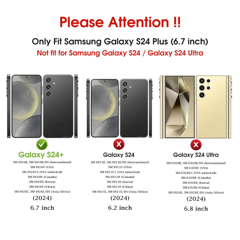 ZORBES Phone Case for Samsung Galaxy S24 Plus with Magnetic Kickstand Phone Grip, Hard PC Phone Case with Sliding Camera Cover Anti-Scratch Phone Case for Samsung Galaxy S24 Plus