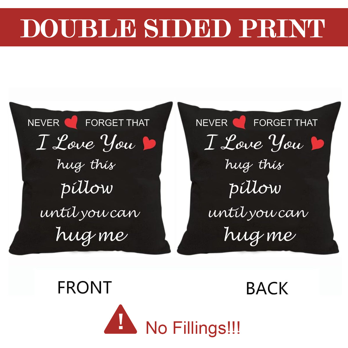 HASTHIP Lover Throw Pillow Cover Romantic Letter Print Flax Throw Pillow Cover 15.7x15.7inches Square Couch Pillow Cover, 1pcs, No Insert