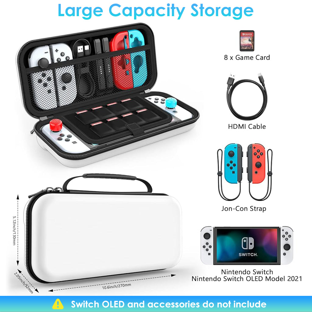 ZORBES Carrying Case for Switch Gamepad, Organizer Bag for Switch/Switch OLED with 8 Games Cartridges Slot, Anti-scratch EVA Storage Bag for Switch Portable Switch Carrying Case Accessories Bag