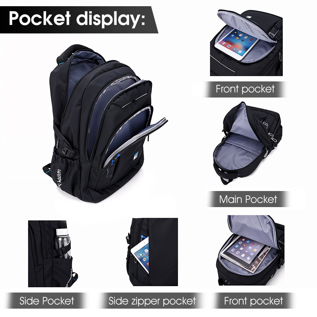 PALAY School Backpack on 6-Wheel Backpack with Retractable Pull Handle School Backpack Detachable Wheel Stand Design Fashion Travel Backpack School Gift for Kids 6-12 Years Old