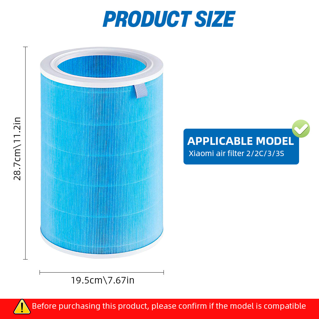 HASTHIP Mi Air Purifier Replacement HEPA Filter 360° Cylindrical Activated Carbon Filter Smart RFID High Precision Filtration Spare Air Purifier for Mi Air Purifier 2/2C/3/3S (H13 HEPA ONLY)