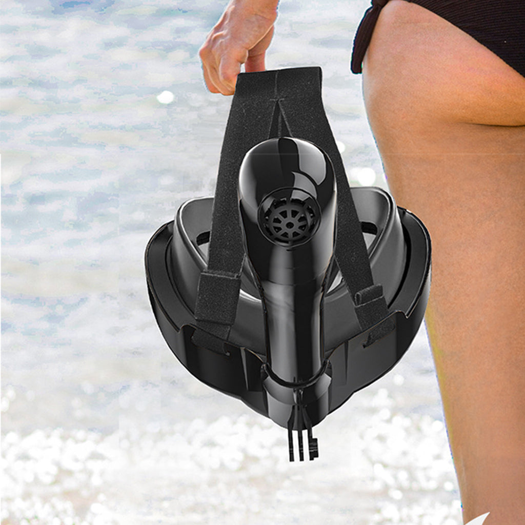 Proberos® Adult Snorkel Mask, 180° Wide Angle View Anti-Fog Snorkling Face Mask with Drain Valve, Detachable Breathing Tube Design Full Face Snorkeling Mask Diving Gear with Camera Mount, S/M