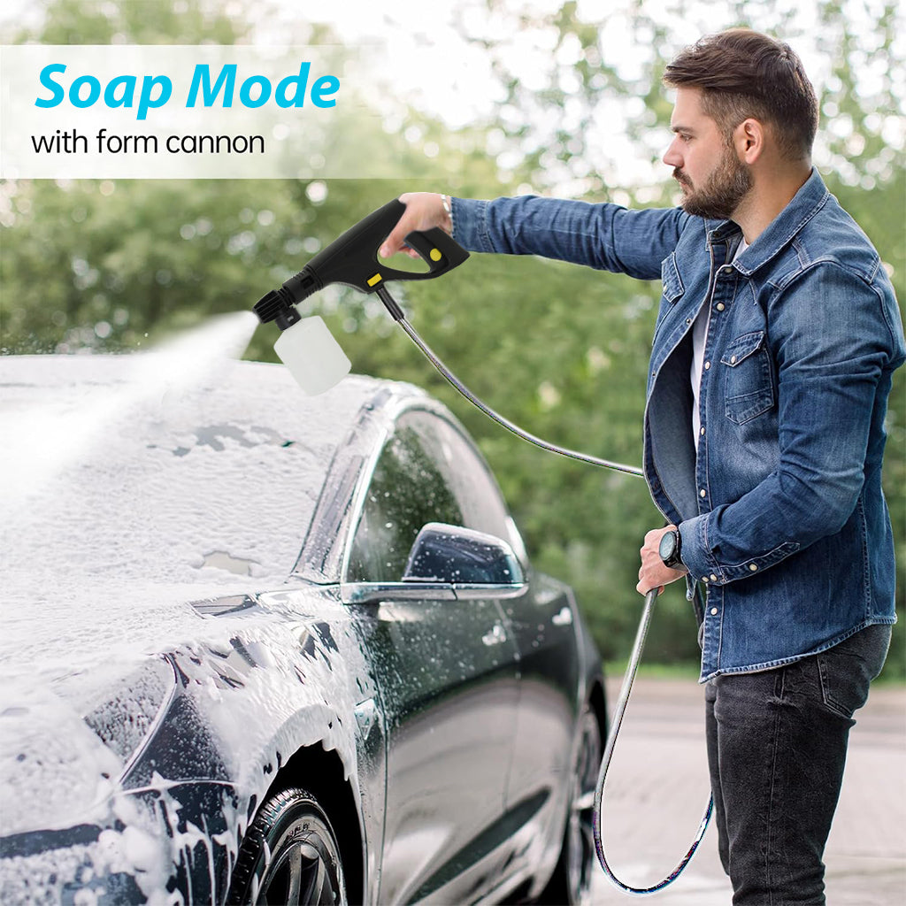HASTHIP High Pressure Car Washer 3000W Electric 150 Bars Home Car Washer On-Wheel Moving Pressure Washer with Sprayer Gun & 10 Meter Water Pipe, Multipurpose Washer for Car, Floor, More