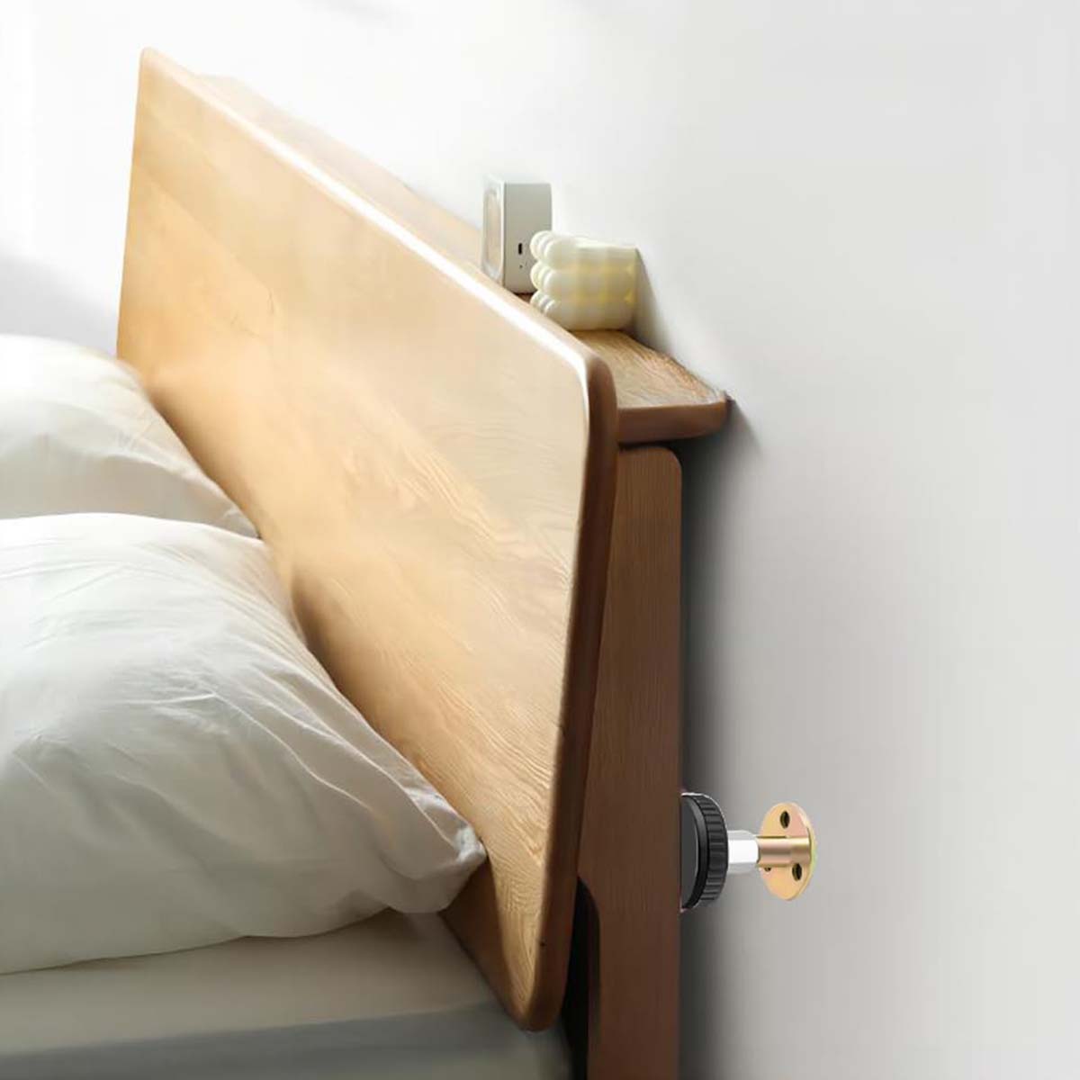HASTHIP® 4Pcs Floating Headboard Supports 47-64mm Adjustable Wall Mount Headboard Supports Prevent Headboard Shifting Or Moving Bed Headboard Stabilizers Anti Shake Tools for Cabinet, Couch, Drawer