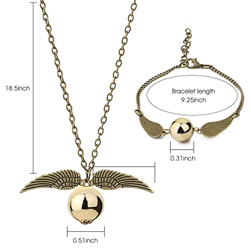 ZIBUYU® Harry Potter Accessories for Girls Pendant & Bracelets Golden Snitch charm bracelets for teens girls Themed Friendship Necklace Jewelry Women Charm Bracelet for fans Merchandise Children's day