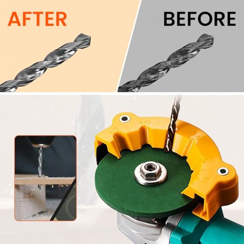 Serplex® Electric Angle Grinder Attachment for Drill Bit Sharpening Multi Bits Sharpener 4-12mm Dia Universal Tool for DIYers Professionals 3PCS