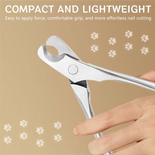 Qpets Cat Nail Cutter Dog Nail Clipper, 5 Inches Pet Nail Clipper for Dogs Cats Labor Saving Spring Loaded Stainless Steel Dog Nail Clipper Trimmer Cats Nail Clipper