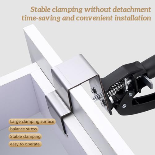 Serplex® Woodwork Clamp Drawer Front Mounting Jig Self-Adapting Cabinet Installation Stainless Steel Panel Alignment Tool Woodworking Assembly for Closet 3PCS