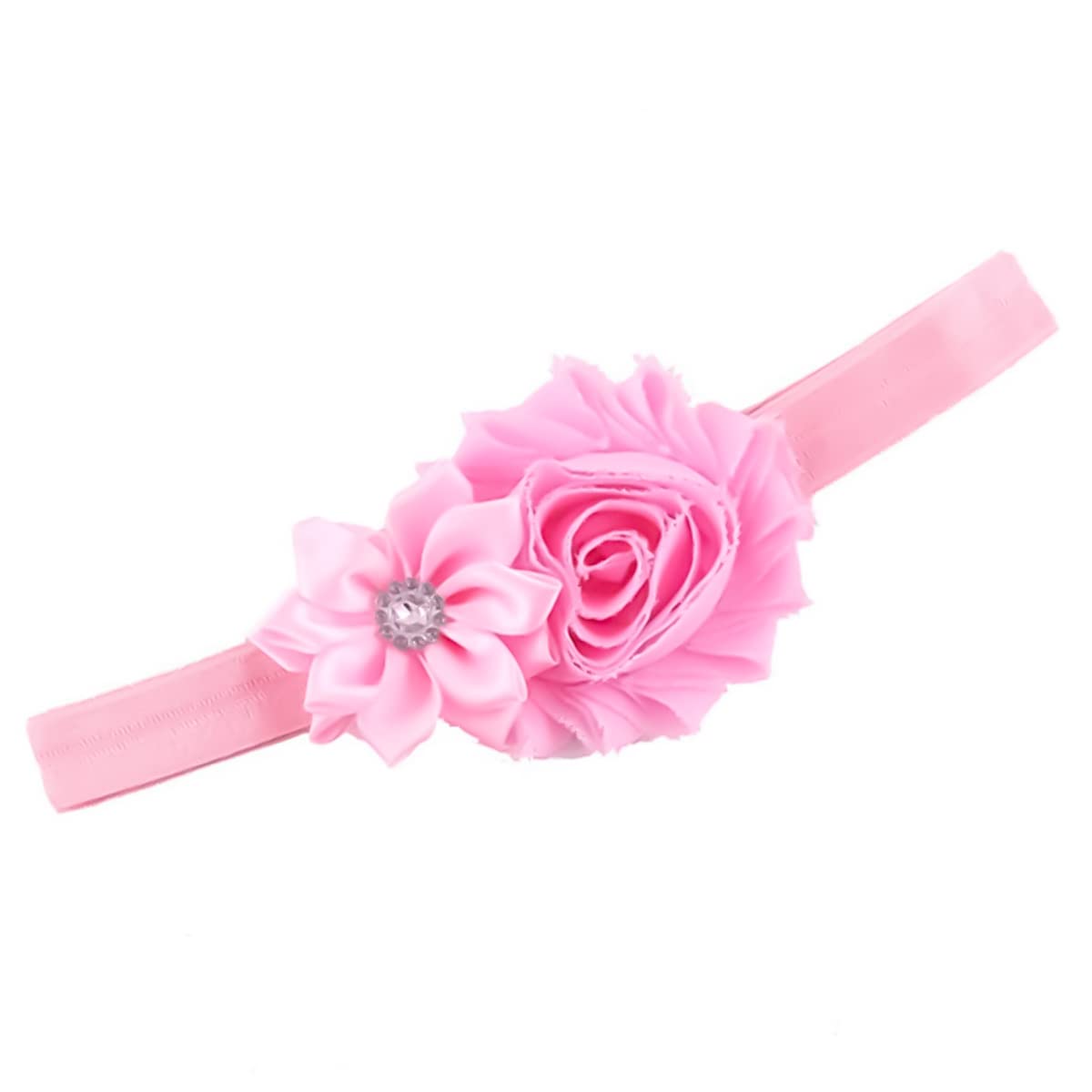 PALAY Baby Girls Hairband Pearl Crystal Rhinestone Flower Bow Lace Band Elastic Baby Headbands for Baby Girl, Pack of 10 - Multicolor