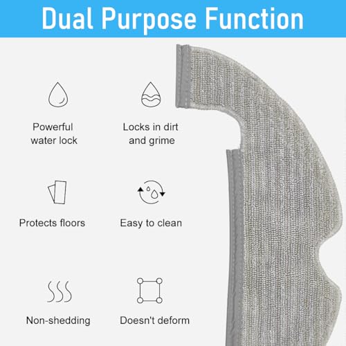 HASTHIP® Mopping Cloth for Mi Robot Vacuum Cleaner X10 Microfiber Absorbent Wet Dry Use Mop Replacements 3PCS
