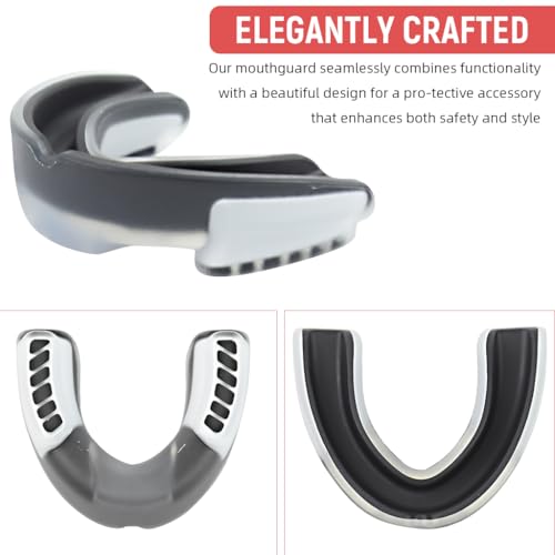 Proberos® Boxing Mouthguard High-Density EVA Teeth Guard for Upper Ergonomic Molded Shock Absorption Comfort Fit Easy to Clean One Size for Adults Teens Includes Storage Case 3PCS
