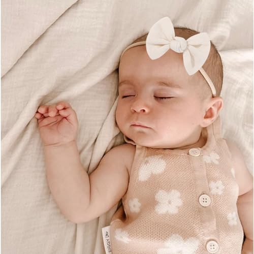 PALAY® 8PCS Bow Headband For Baby Girl Elastic Hair Bands Soft Cute Newborn Infant Toddler Shower Gift Multicolor