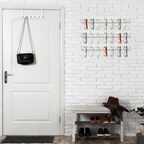 HASTHIP® Sunglasses Organizer 2 Pack, Wall Glasses Holder, Acrylic Sunglasses Display, Eyeglass Organizer for Multiple Glasses for Office & Home Decor, Unique Gifts for Husband, Women & Girls