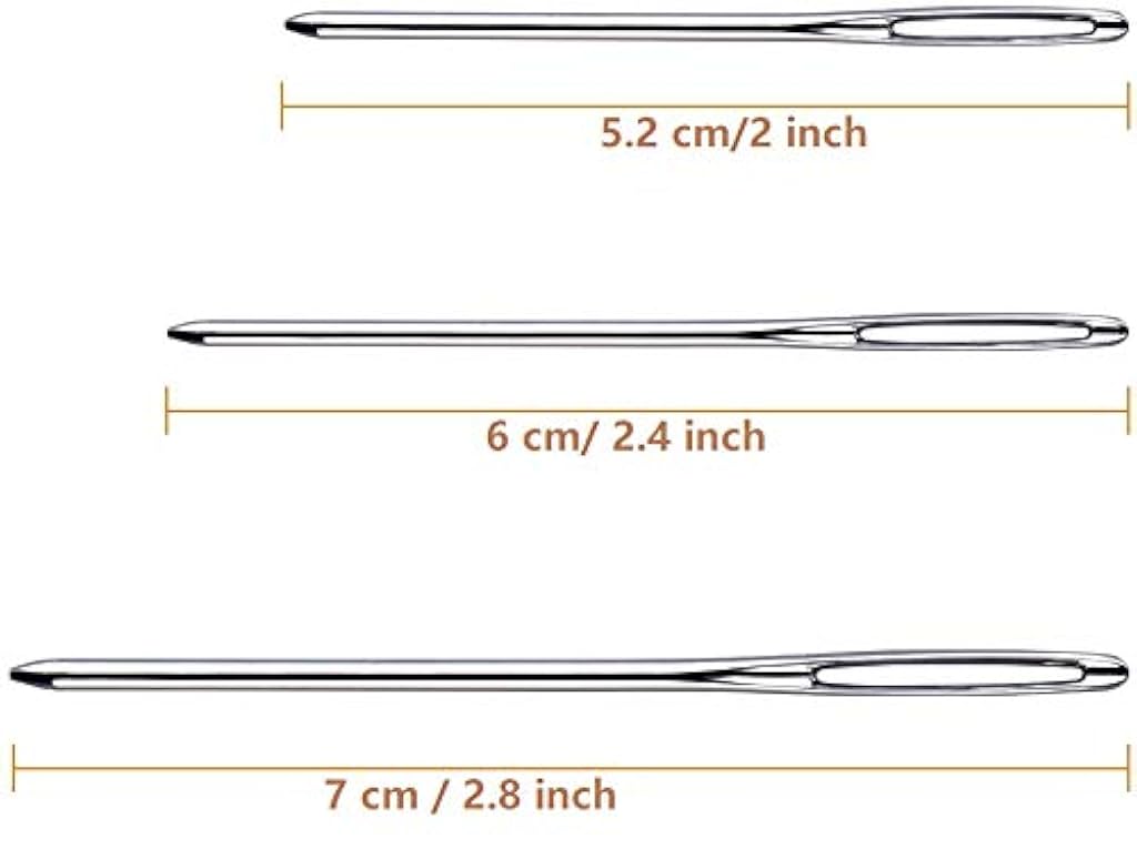 Supvox Large-Eye Blunt Needles, 9 Piece Stainless Steel Yarn Knitting Needles, Sewing Needles, Crafting Knitting Weaving Stringing Needles