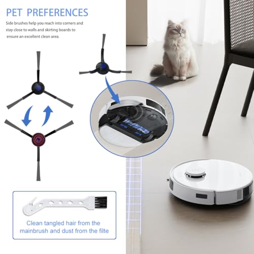Verilux® Vacuum Cleaner Accessories for Ecovacs N20 Pro Robot Replacement with Main Brush, Side Brushes, Mop Cloth, Filters, Cleaning Detailing Brush 30PCS
