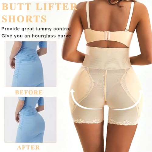 PALAY® Hip Pads for Women Hip Dip Pads, Enhancer Shapewear for Women High Waist Shapewear Butt Lifter Pad Panties, Apricot, L 2 PCS