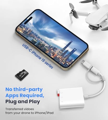 Verilux® SD Card Reader for iPhone iPad with USB C to C Connector 3 in 1 SD TF and USB Port Memory Card Readers Support Android Camera 3PCS