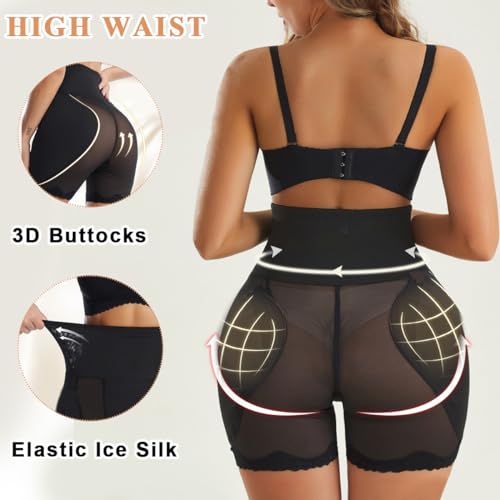PALAY® Hip Pads for Women Hip Dip Pads, Enhancer Shapewear for Women High Waist Shapewear Butt Lifter Pad Panties, M 2 PCS Black