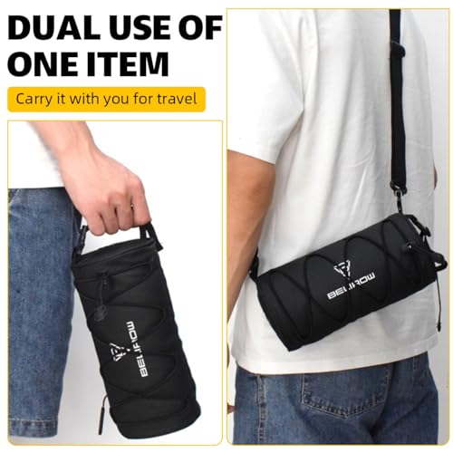 Proberos® Cycle Frame Bag 5L High Capacity Waterproof Bike Front Fork Multifunction Riding Storage Zipper Pouch Beam Saddle Fashion with Handle Shoulder Strap 3PCS