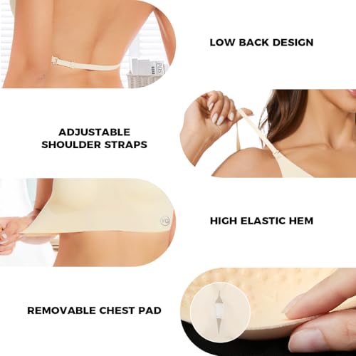 PALAY Women's Bra Summer V-Neckline Bra with Adjustable Strap Breathable Bra Stylish Cross Back Bra Yoga Bra Base Layer Bra, S
