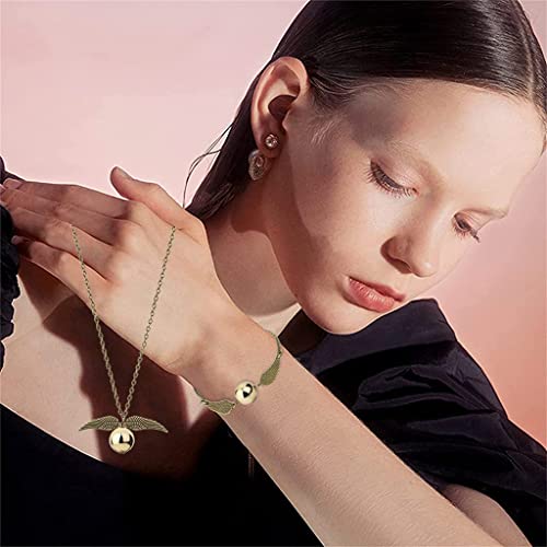 ZIBUYU® Harry Potter Accessories for Girls Pendant & Bracelets Golden Snitch charm bracelets for teens girls Themed Friendship Necklace Jewelry Women Charm Bracelet for fans Merchandise Children's day