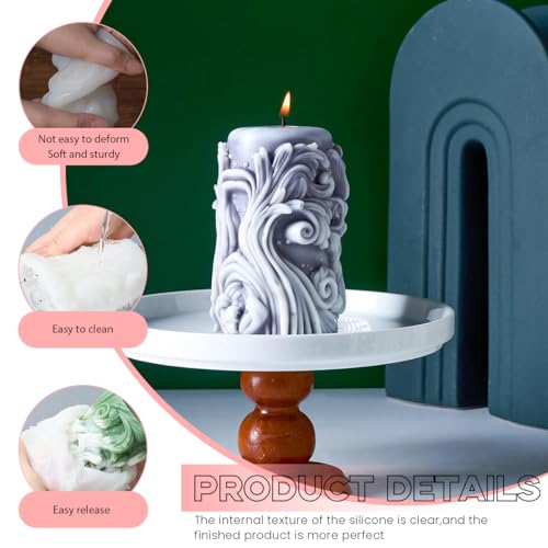 HASTHIP® Cylindrical Candle Mold, Silicone Candle Mold for Making 3D Unique Resin Wax Candles, DIY Epoxy Resin Molds for Home Decor Craft Supplies