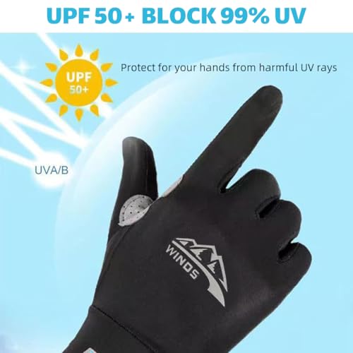 Proberos® Driving Gloves Men Women Summer Ice Silk Breathable Touch Screen Design Anti-Slip Palm Outdoor Casual Sport Full Finger Riding Golfing 3PCS