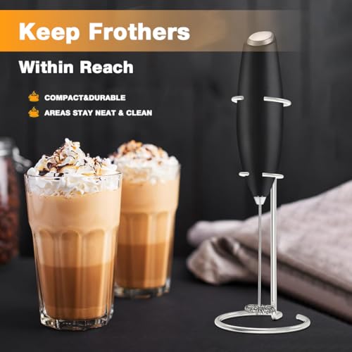 HASTHIP® Suitable for Most Handheld Milk Frothers - Heavy Duty Premium Stand (Silver)-Silver