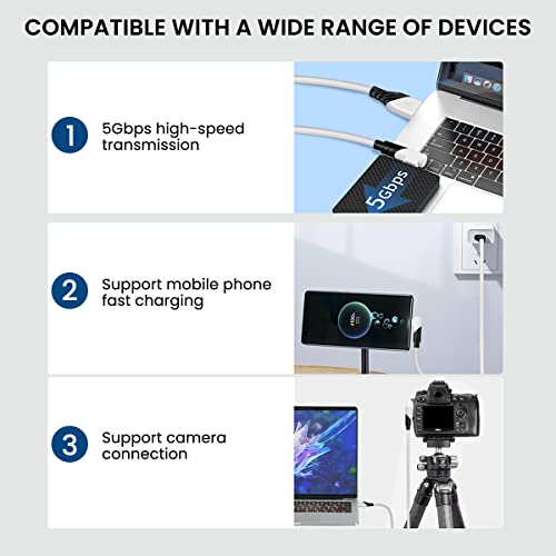 ZORBES Link Oculus Quest 2 Cable, USB 3.0 to USB C Cable, Link Cable 10FT, 5Gbps High Speed PC Data Transfer Cable Compatible with Meta/Oculus Quest 2 Accessories and PC/Steam VR for VR Headset and Gaming PC