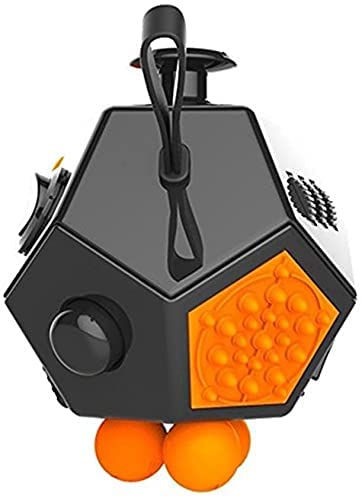 PATPAT 12 Sided Fidget Cube Dodecagon Fidget Toys for Children and Adults Fidget Toy Stress and Anxiety Relief Depression Anti for All Ages with ADHD ADD OCD Autism (Orange)