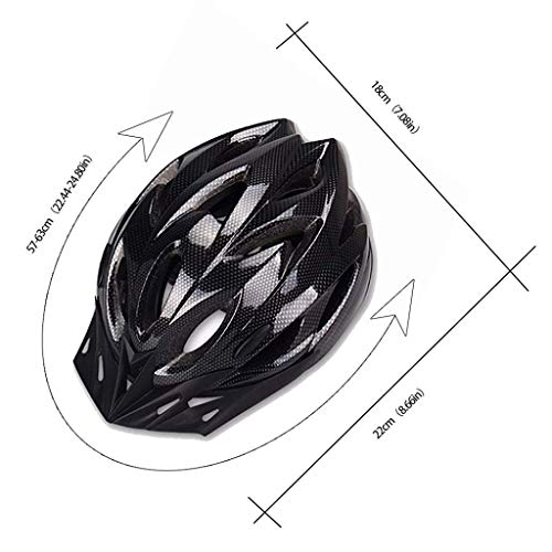Proberos PC AND EPS Lightweight Cycling Helmet for Men and Women (Black and White, Suitable for 57 - 63cm Head Circumference) Inner Material: Expanded Polystyrene